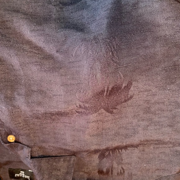 Excellent Condition Haggar Black Palm Tree Button Up - Picture 3 of 4
